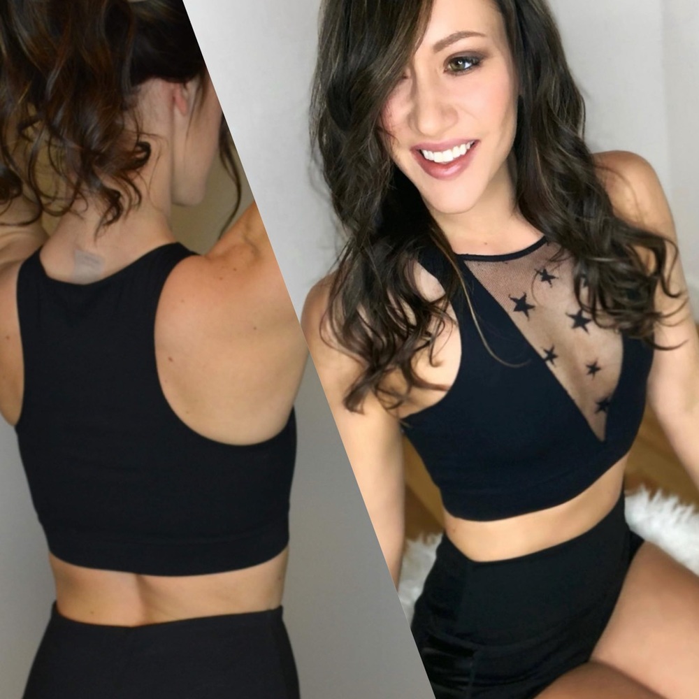 Black Star Mesh Bra